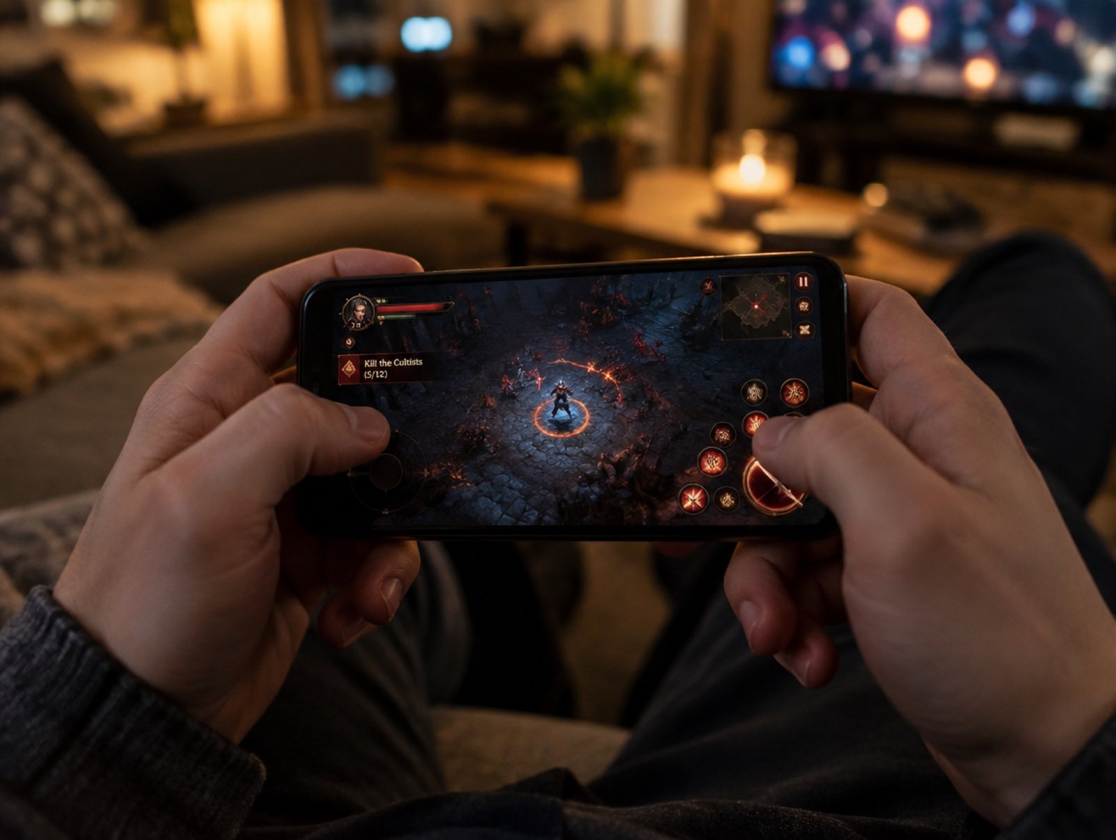Mobiele game op een smartphone